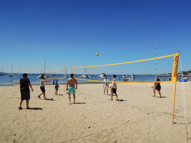 Some serious beach volleyball going on...